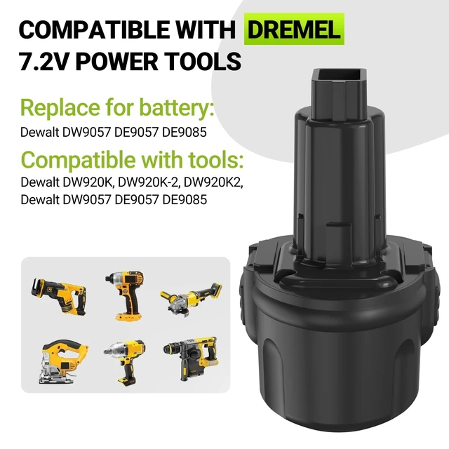 Alt view image 3 of 5 - Hanaix 2Pack 4800mAh 7.2V Battery and Charger for Dewalt DW9057 DE9057