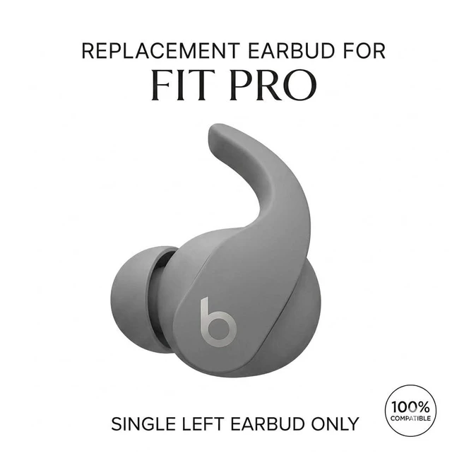 Alt view image 2 of 5 - Budsyvox Single Left Replacement Earbud Compatible with Beats Fit Pro(Sage Gray)