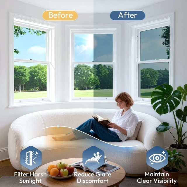 Alt view image 3 of 5 - rabbitgoo Window Tint for Home with Tools, Silver, 35.4" x 157.4"