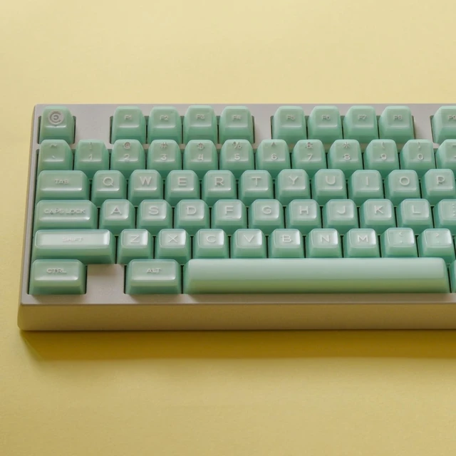 Alt view image 4 of 5 - ULTRAEQUIP Jade Keycaps, 160 Keys Double Shot, PBT RSA Profile, Translucent Shine Through Custom Keycap Set with Split/ 7U Spacebar for Alice ISO ANSI/ 61/64/84/87/100/104/108 Mechanical Keyboard