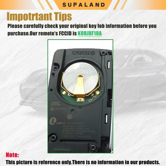Alt view image 3 of 5 - SUPALAND Key Fob Replacement Fits for Land Rover Range Rover Sport Evoqu Discovery Defender 20182024 Smart Remote Control Keyless Entry KOBJXF18A 5AVC12F07JK52-15K601 ID49 (Non-UWB)