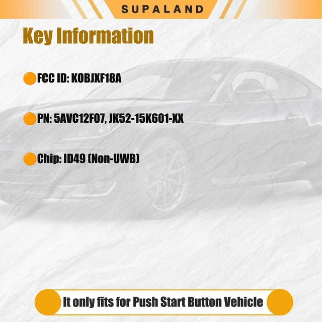 Alt view image 4 of 5 - SUPALAND Key Fob Replacement Fits for Land Rover Range Rover Sport Evoqu Discovery Defender 20182024 Smart Remote Control Keyless Entry KOBJXF18A 5AVC12F07JK52-15K601 ID49 (Non-UWB)
