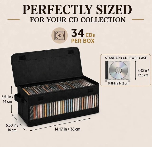 Alt view image 2 of 5 - Neaxmuay Stackable CD Storage Box 4 Packs with Visible Window and Handles