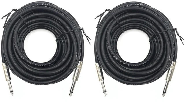 Main image of 2 Pack 1/4" TS to TS Speaker Cable 100 Feet 12AWG 2 Conductor Heavy Duty