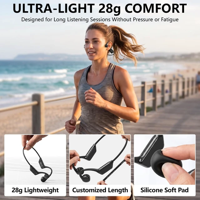 Alt view image 4 of 5 - Bone Conduction Headphones,Bluetooth 6.0 Open Ear Sports Headphones