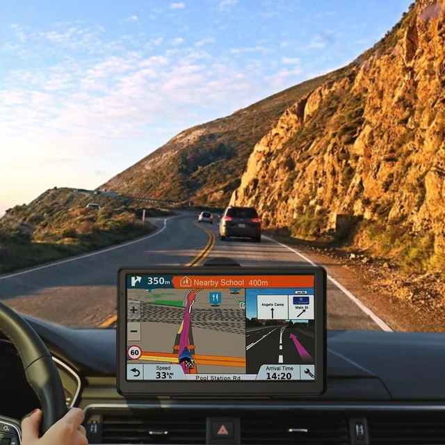 Alt view image 2 of 5 - GPS Navigator for Car, 2026 Map 7 inch Touch Screen Car GPS 256-16GB,Voice Turn Direction Guidance, Support Speed and Red Light Warning,MX CA North America Lifetime map Free Update (Brown)