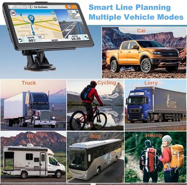 Alt view image 5 of 5 - GPS Navigator for Car, 2026 Map 7 inch Touch Screen Car GPS 256-16GB,Voice Turn Direction Guidance, Support Speed and Red Light Warning,MX CA North America Lifetime map Free Update (Brown)