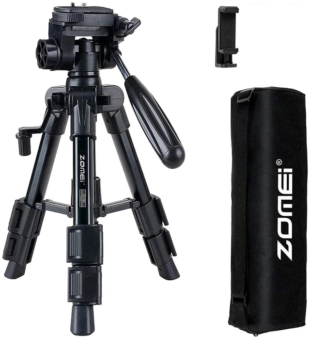 Main image of Mini Tripod for Camera,Zomei Travel Table Tripod with 3-Way Pan/Tilt Head 1/4 inches Quick Release Plate and Bag for DSLR Camera Tripod Carrying Bag