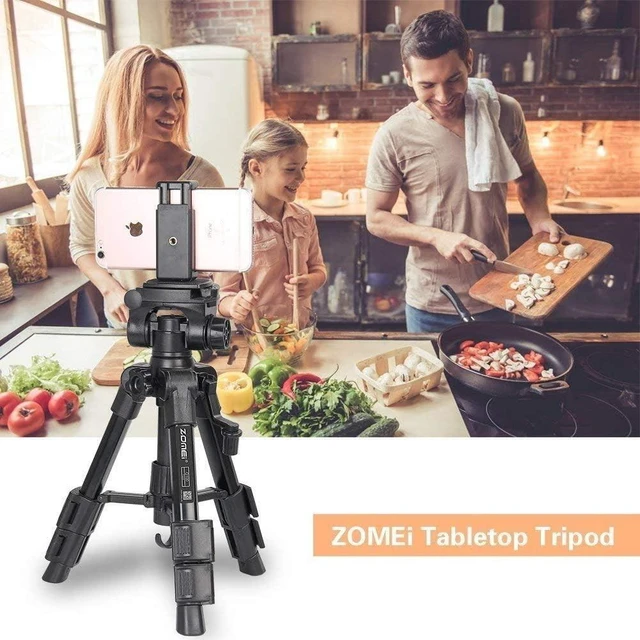 Alt view image 3 of 5 - Mini Tripod for Camera,Zomei Travel Table Tripod with 3-Way Pan/Tilt Head 1/4 inches Quick Release Plate and Bag for DSLR Camera Tripod Carrying Bag