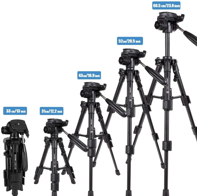 Alt view image 4 of 5 - Mini Tripod for Camera,Zomei Travel Table Tripod with 3-Way Pan/Tilt Head 1/4 inches Quick Release Plate and Bag for DSLR Camera Tripod Carrying Bag
