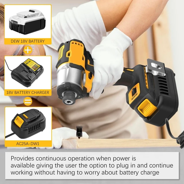 Alt view image 4 of 5 - AC to DC Converter 110V to 20V for Dewalt Tool 20V Wired Adapter