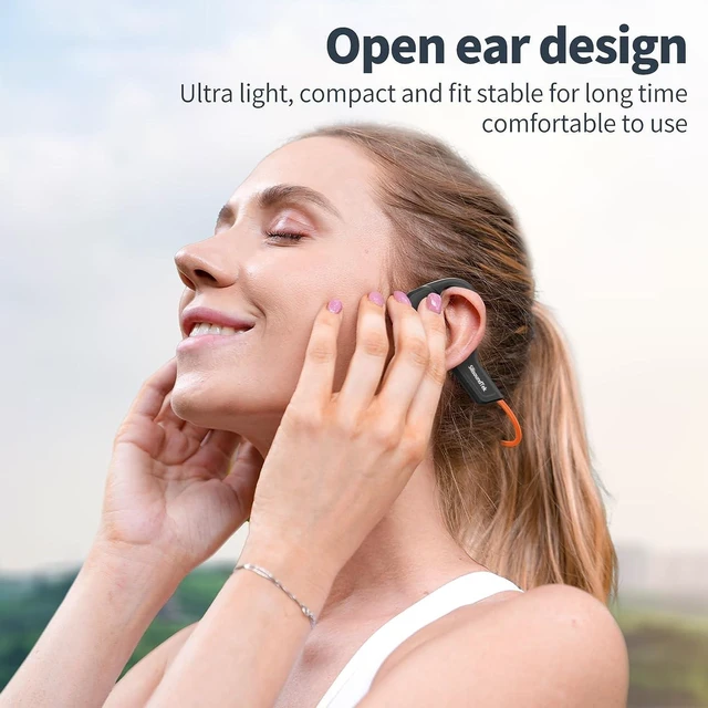 Alt view image 2 of 5 - Silisoundtech Bone Conduction Headphones,IPX7 Waterproof Wireless Bone Headphones,Open Ear Headphones Bluetooth 5.3 Built-in Mic,10H Playtime for Running,Cycling,Hiking,Gym,Workout.