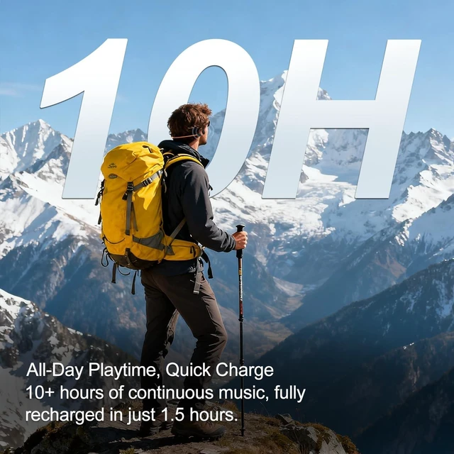 Alt view image 4 of 5 - Silisoundtech Bone Conduction Headphones,IPX7 Waterproof Wireless Bone Headphones,Open Ear Headphones Bluetooth 5.3 Built-in Mic,10H Playtime for Running,Cycling,Hiking,Gym,Workout.