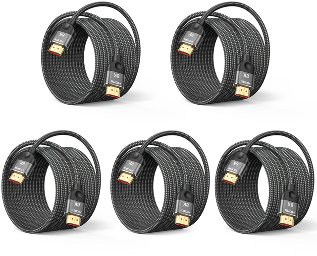Main image of KovySwm HDMI 2.1 Cable, 20FT, 5-Pack, 48Gbps, 8K@60Hz