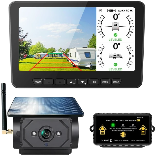 Main image of Autosirs Wireless RV Backup Camera with 7" Monitor & RV Leveling System