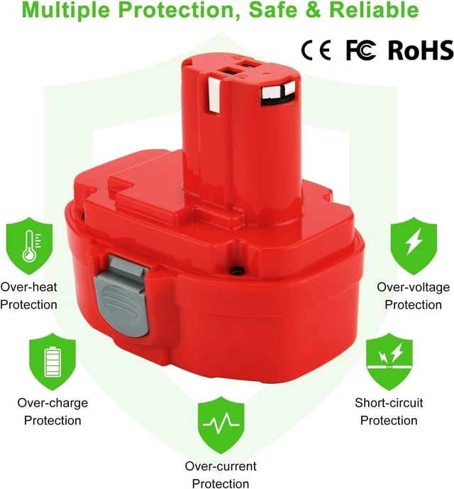 Alt view image 4 of 5 - Hanaix 2Pack 4000mAh Replacement for Makita 18V Battery PA18 1822 1823