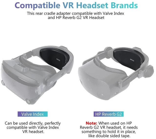 Alt view image 2 of 5 - VR Headset Rear Cradle Adapter for Valve Index and HP Reverb G2 VR Headset