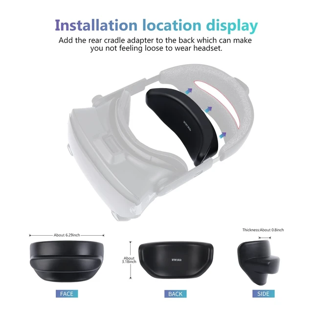 Alt view image 3 of 5 - VR Headset Rear Cradle Adapter for Valve Index and HP Reverb G2 VR Headset