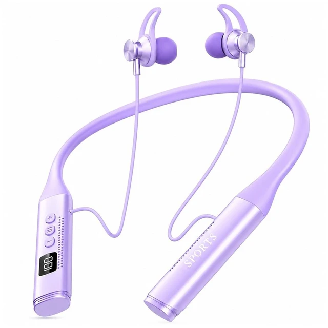 Main image of INDIVISO Bluetooth 5.4 Neckband Earbuds, Wireless Sports Headphones with Mic, 30H Playtime, IPX5 Sweatproof, Deep Bass, Fast Pairing for Running Gym Workout Commute (Purple)