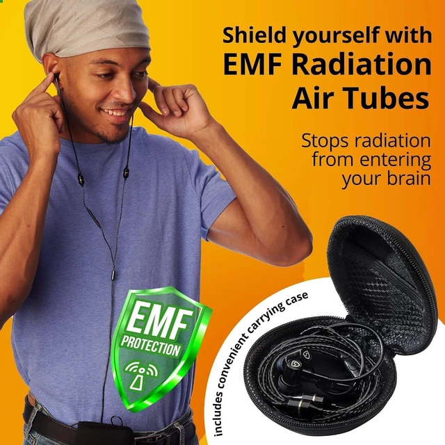 Alt view image 3 of 4 - Shield Your Body Air Tube EMF Protection Stereo Headset w/Mic 3.5mm Black