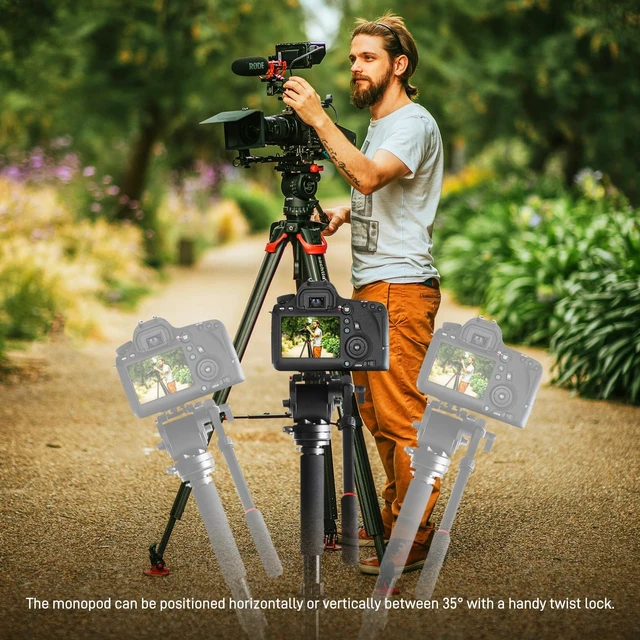 Alt view image 5 of 5 - GVM Tripod for Camera 74.8" Tall Camera Tripod Monopod, Professional Heavy Duty Compact Camera Stand for Phone Adjustable Multi-Angle Shot for Video Recording DSLR, Spotting Scope Telescope Binocular