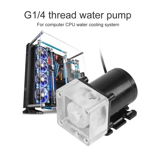 Alt view image 2 of 5 - Anu Limen PC Water Cooling Pump G1/4 Thread 500L/H Silent CPU Liquid Cooling System, 12V DC Acrylic Pump for Computer Water Loop