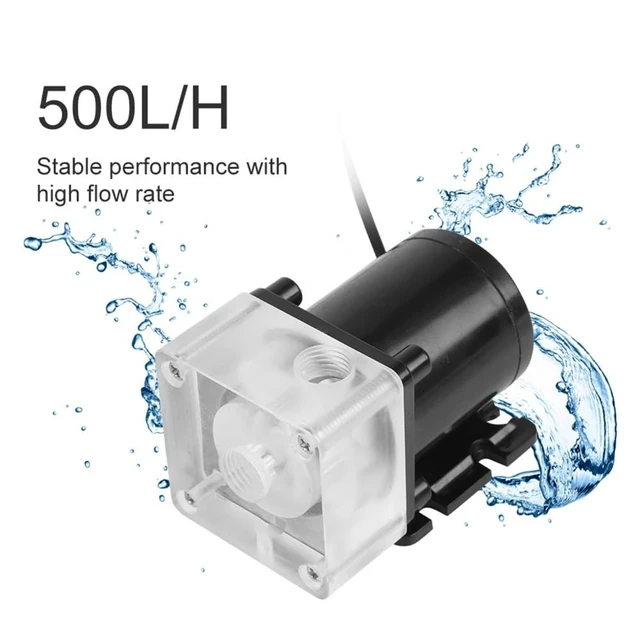 Alt view image 3 of 5 - Anu Limen PC Water Cooling Pump G1/4 Thread 500L/H Silent CPU Liquid Cooling System, 12V DC Acrylic Pump for Computer Water Loop