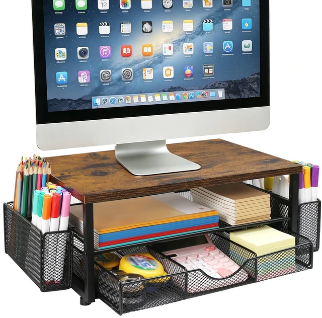 Main image of JIANXINGHOOM Monitor Stand Riser with Storage Drawer, Desk Organizer