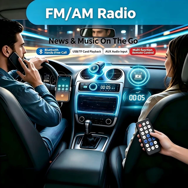 Alt view image 2 of 5 - Car Stereo with Bluetooth, DIN Car Stereo with USB Charging Port, Bluetooth FM Stereo Car Radio with MP3 Player, Hands-Free/USB/AUX/TF for Cars