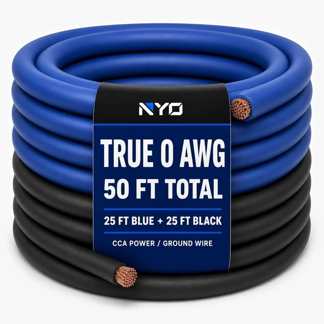 Main image of 50FT 0 Gauge Wire Automotive Wire, CCA 0 AWG Power Ground Battery Cable