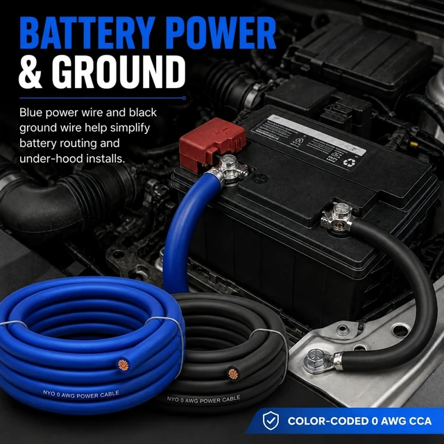 Alt view image 5 of 5 - 50FT 0 Gauge Wire Automotive Wire, CCA 0 AWG Power Ground Battery Cable