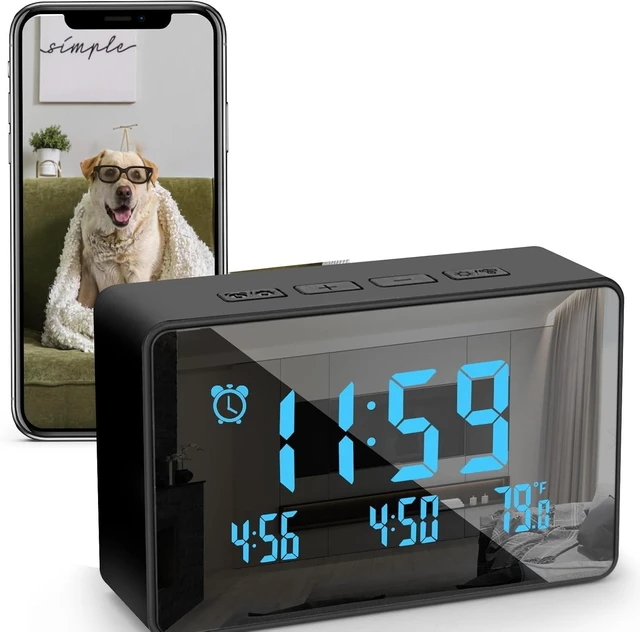 Main image of 1080P WiFi Security Camera with Clock Indoor Nanny Cam Featuring Motion Detection & Night Vision for Baby & Pet Monitoring