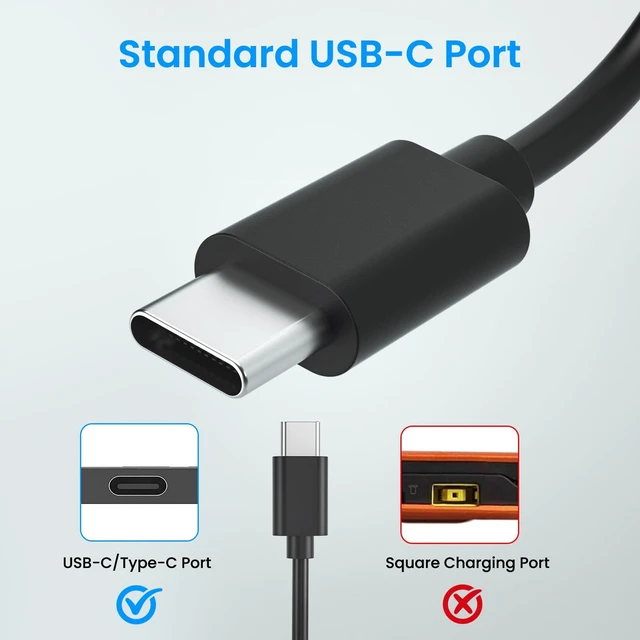 Alt view image 2 of 5 - CGGXJP Universal 65W 45W USB-C Laptop Charger Replacement Power Adapter