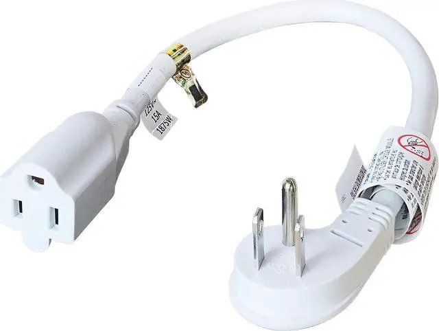 Main image of FIRMERST 1875W Low Profile Flat Plug 1ft Extension Cord 14AWG 15A White