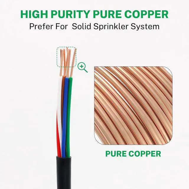 Alt view image 2 of 6 - Firmerst 16/7 Solid Sprinkler Wire for up to 6 Valves System 150 Feet