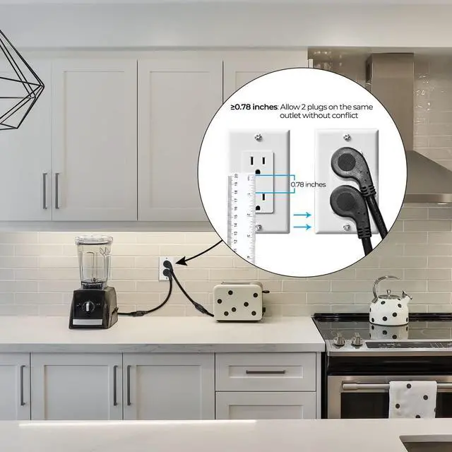 Alt view image 6 of 7 - FIRMERST 1875W Flat Plug Extension Cord 3 Feet 14 AWG 15A Black, UL Listed