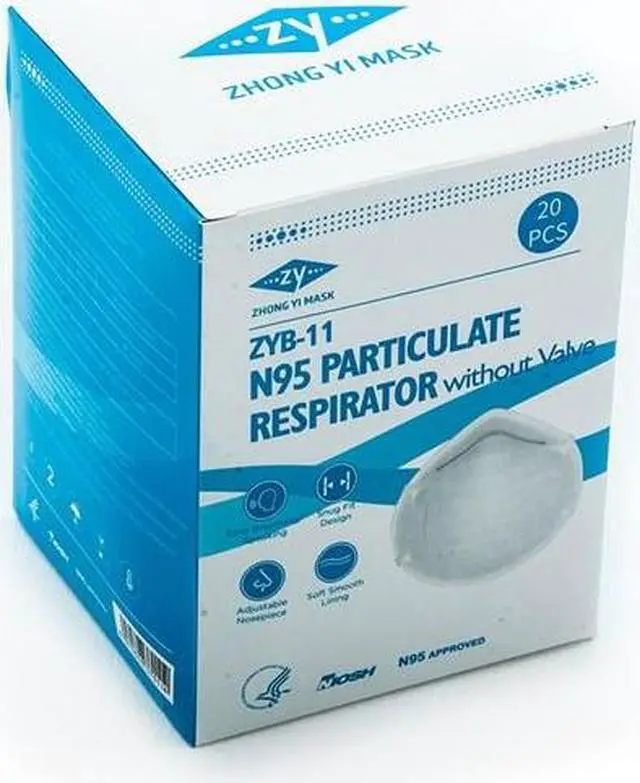 Alt view image 2 of 2 - NIOSH N95 Respirator, ZYB11 (Case of 400)