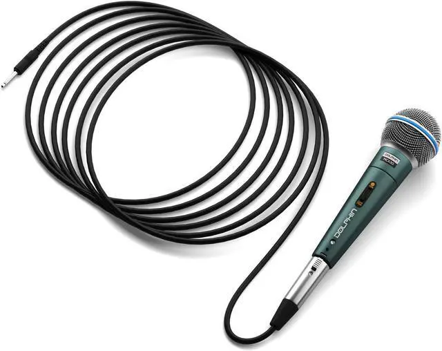 Alt view image 3 of 4 - Dolphin MCX30 Karaoke Microphone, Handheld Dynamic Vocal Microphone for Speaker, Detachable 14ft XLR Cable, Mic Stand Clip, and Carry Case