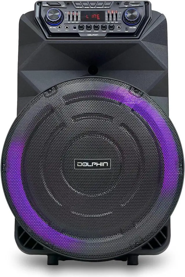 Alt view image 2 of 6 - Dolphin SP-18RBT 18" High Powered Rechargeable Party Speaker Wireless Microphone