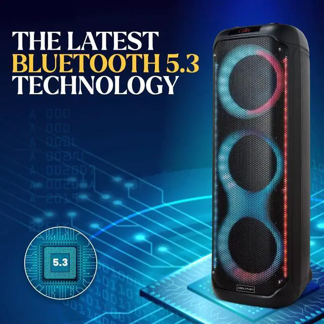 Alt view image 5 of 7 - Dolphin KP-380 Triple 8 Portable Karaoke Speaker