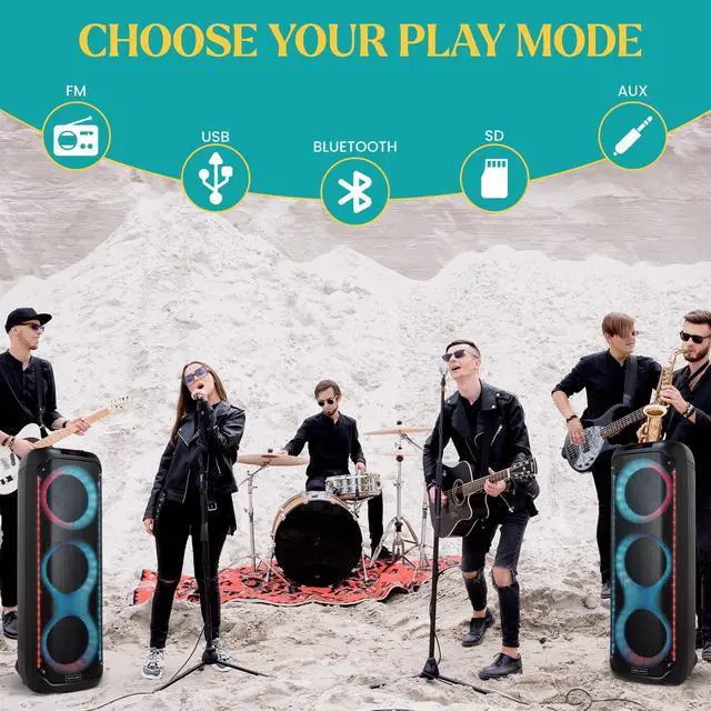 Alt view image 7 of 7 - Dolphin KP-380 Triple 8 Portable Karaoke Speaker