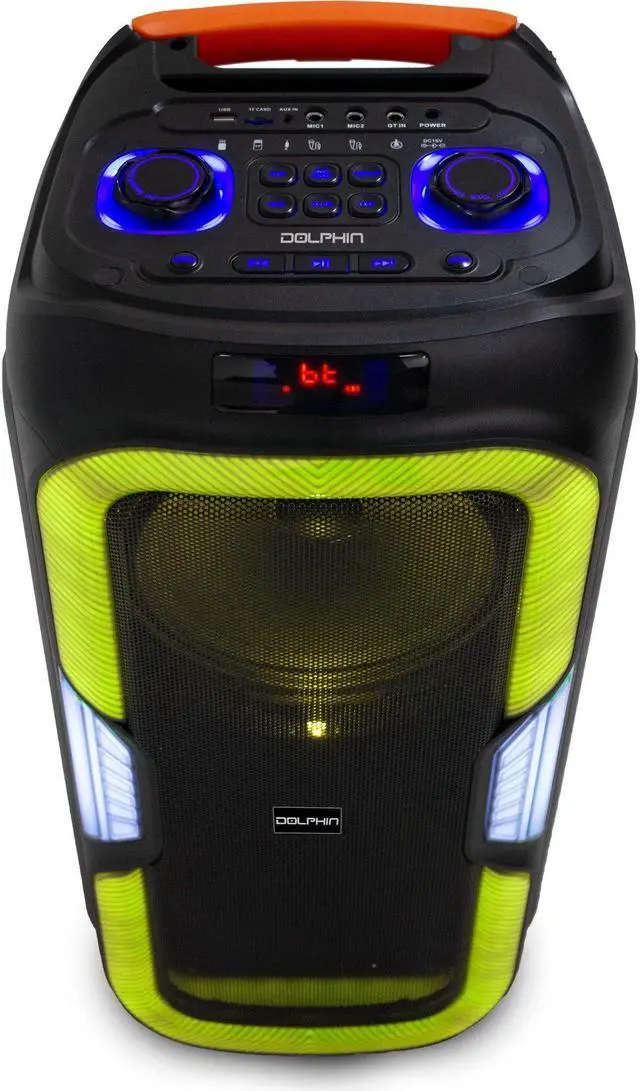 Alt view image 2 of 7 - Dolphin SP-1060RBT Dual 10" BOLD Deep Bass Party Speaker with Light Show