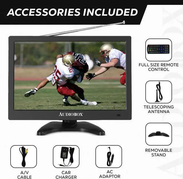 Alt view image 3 of 7 - 13" Portable LCD Monitor & TV for RV, Camping, Tailgating - HDMI, USB, Local Channels, 12V Car Charger