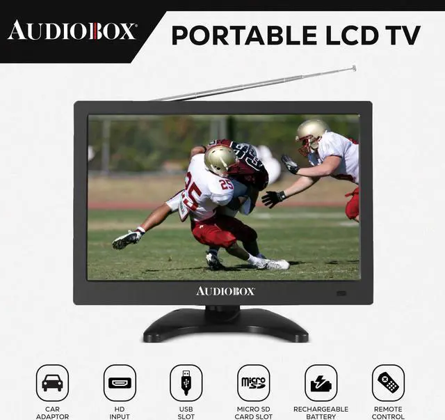 Alt view image 2 of 7 - 13" Portable LCD Monitor & TV for RV, Camping, Tailgating - HDMI, USB, Local Channels, 12V Car Charger