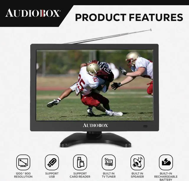 Alt view image 5 of 7 - 13" Portable LCD Monitor & TV for RV, Camping, Tailgating - HDMI, USB, Local Channels, 12V Car Charger