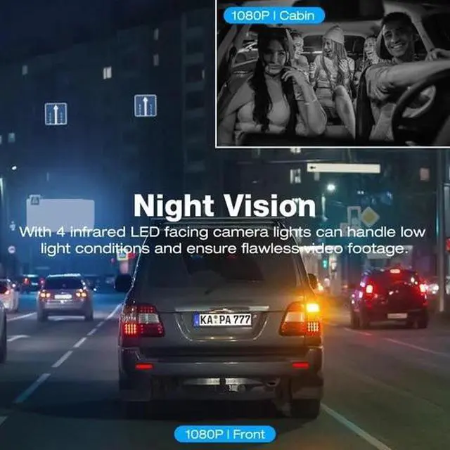 Alt view image 5 of 7 - Campark Front Inside Dual 1080P GPS Dash Cam FHD Car Camera 4 IR Night Vision
