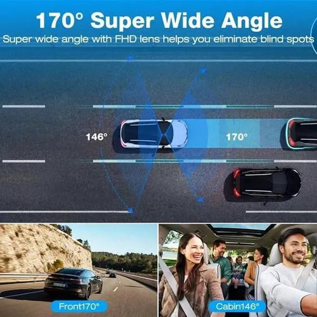 Alt view image 4 of 7 - Campark Front Inside Dual 1080P GPS Dash Cam FHD Car Camera 4 IR Night Vision