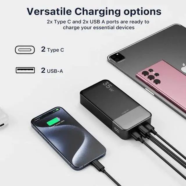 Alt view image 5 of 6 - Power Bank 20000mAh Charging Portable External External Battery For Cell Phone