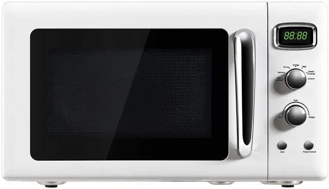 Main image of ARLIME Retro Microwave Oven, 900W/0.9Cu.Ft, Small Countertop Microwave w/Defrost & Auto Cooking, LED Display, Pull Handle, Easy Clean Stainless Steel Interior, Child Lock, ETL Certification