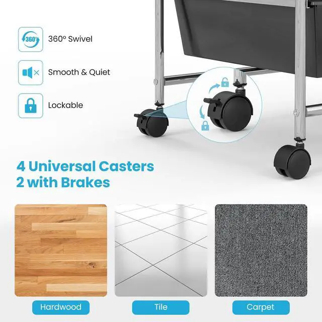 Alt view image 3 of 7 - ARLIME 15-Drawer Storage Cart, Grey, Metal and Plastic Frame, Polypropylene Boxes, Rolling Organizer for Office and School